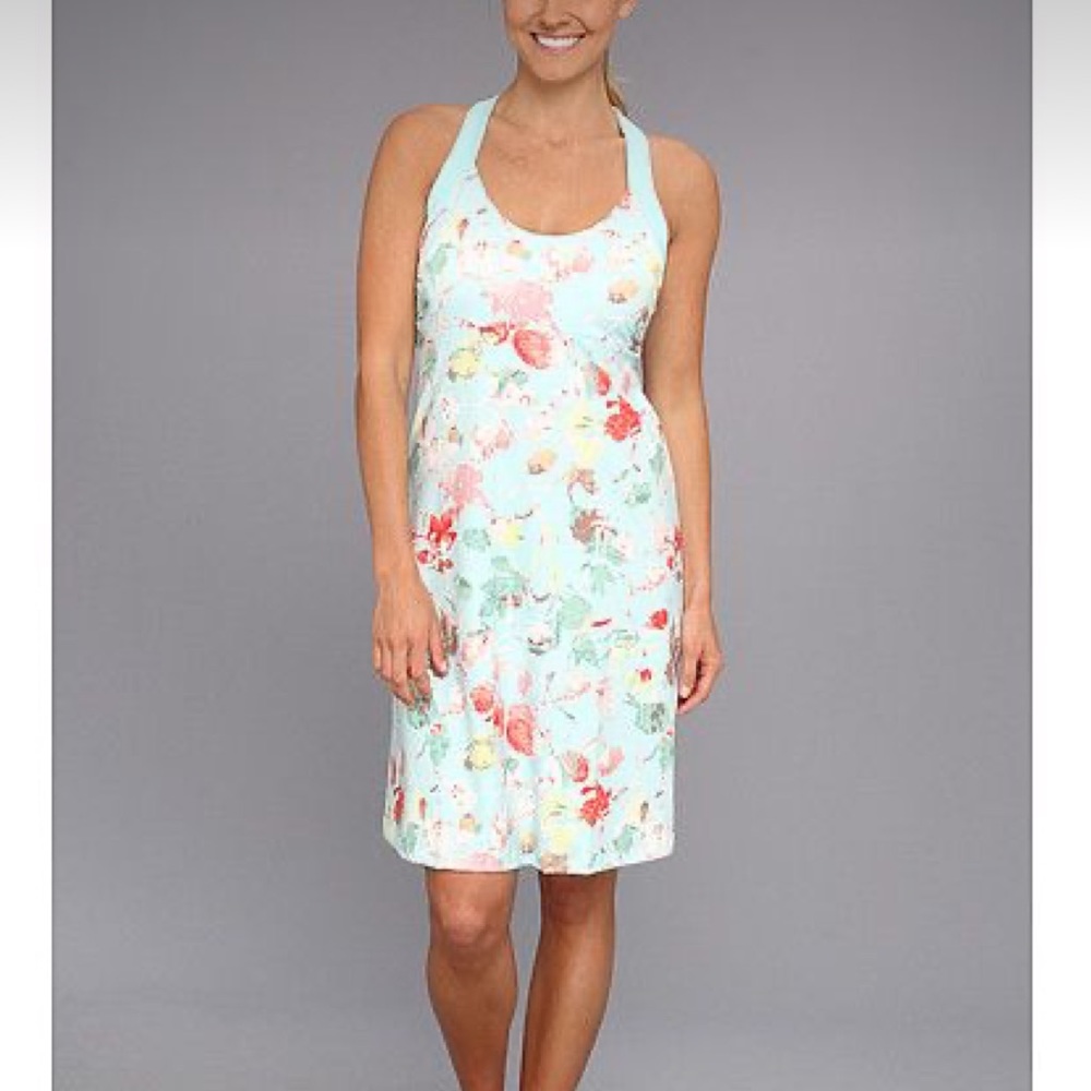 EUC Patagonia Morning Glory Dress in Aqua Floral - size medium
